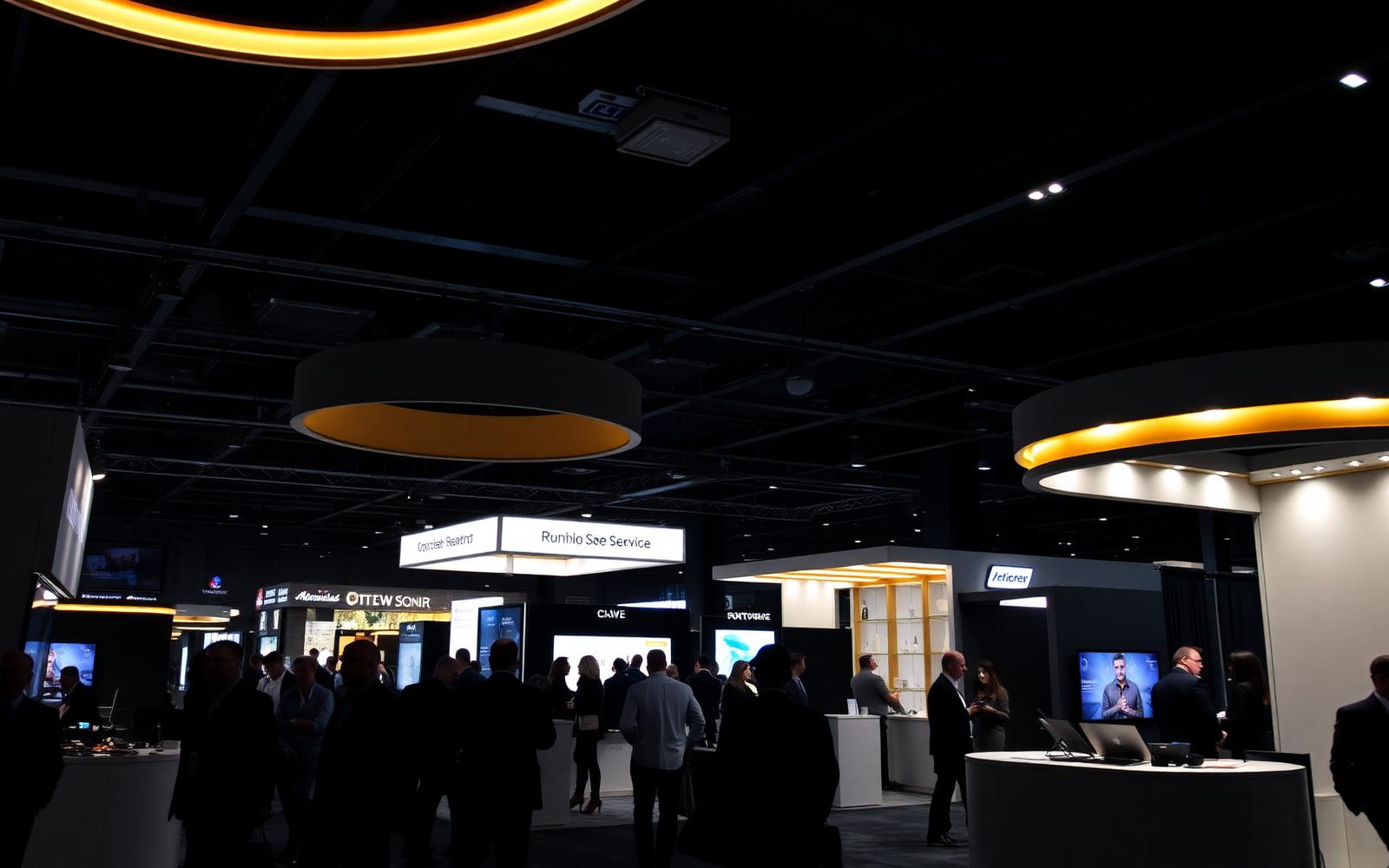 Vendor expo hall at a business conference